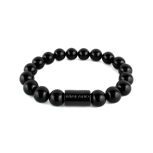 Glossy Black Onyx bracelet with 10mm beads, by Malano.