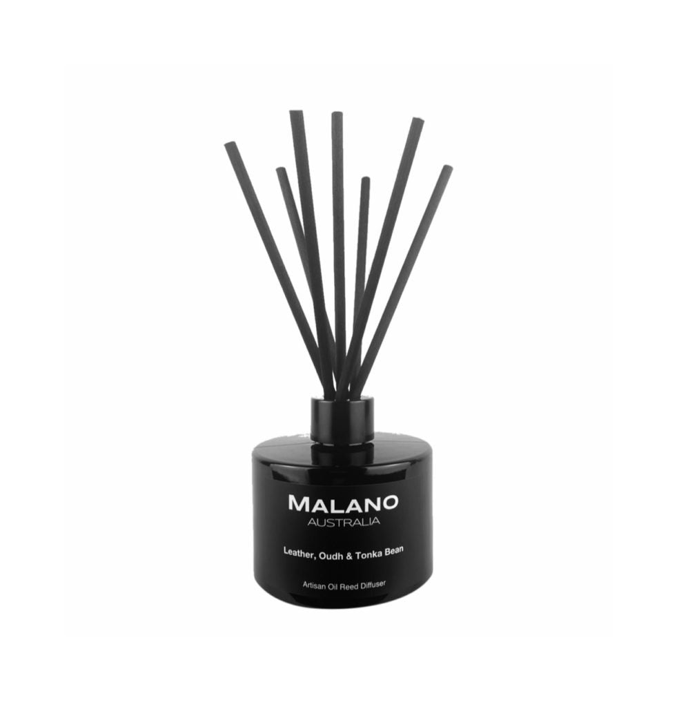 Leather, Oudh & Tonka Bean Artisan Reed Diffuser 180mL