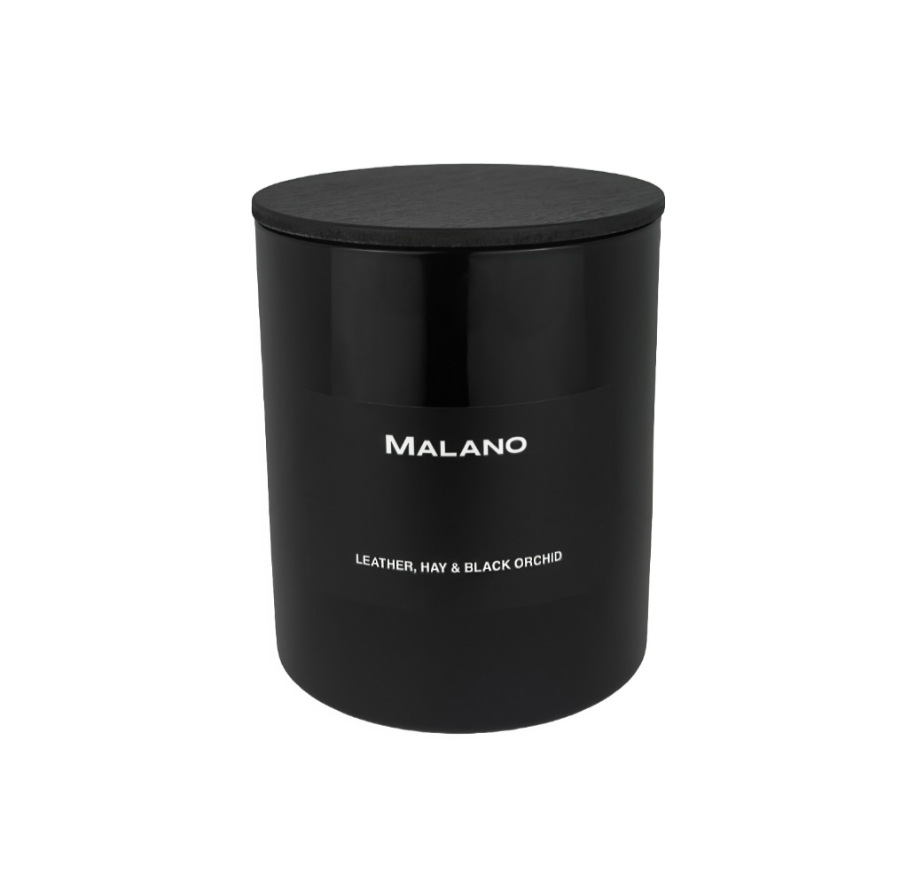 Leather, Hay & Black Orchid Soy Candle