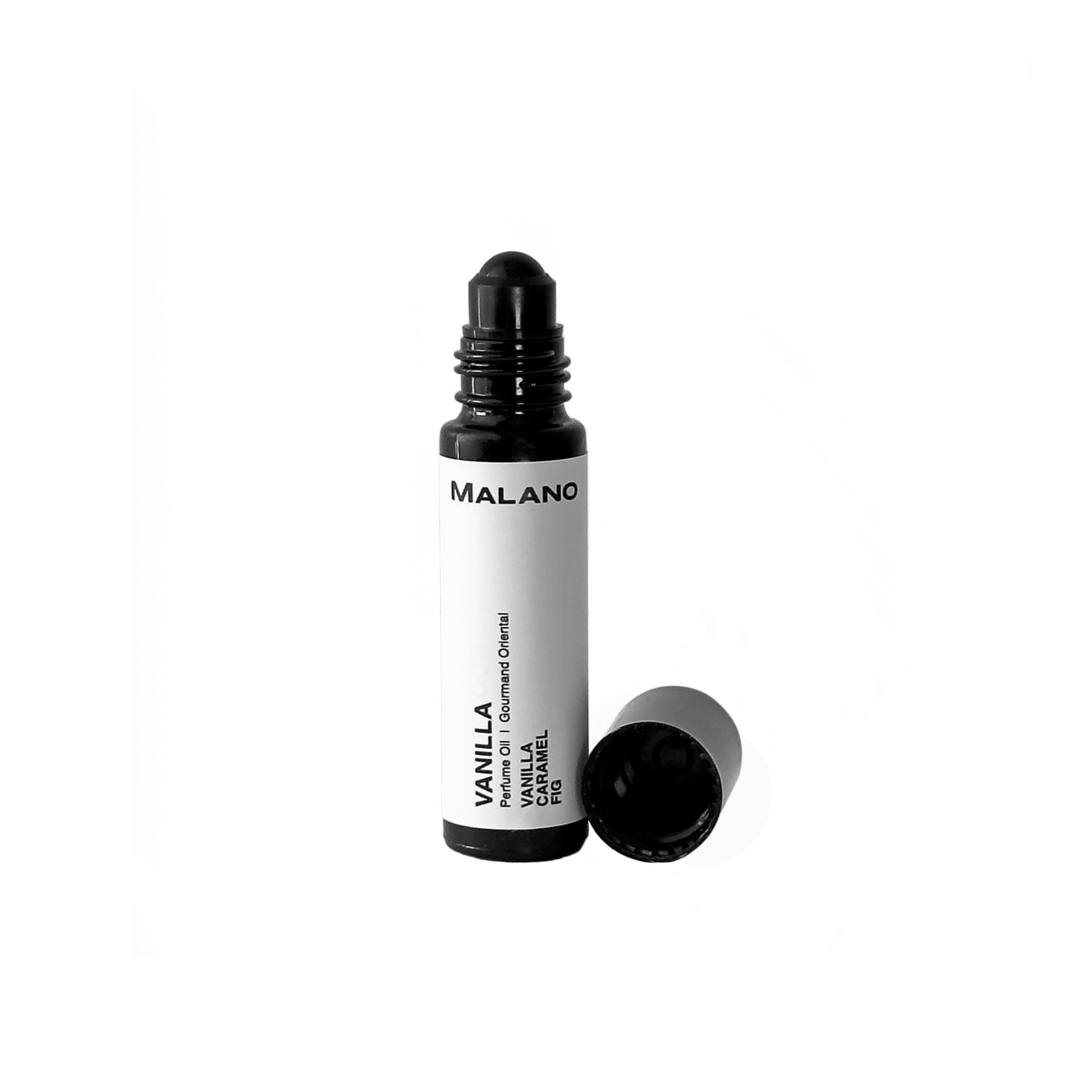 Malano Vanilla Roll On Perfume rollerball on a white background