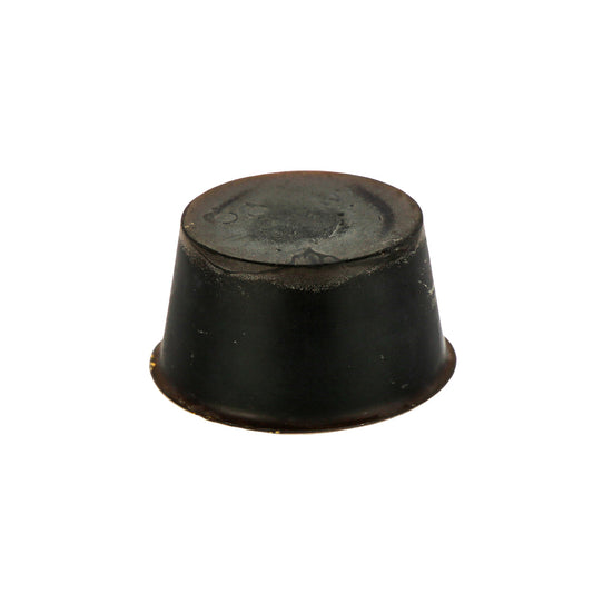 A round and dark brown coloured Organic Coffee, Peppermint and Red Apple scented Soap Block with Shea Butter and Cupuacu Butter